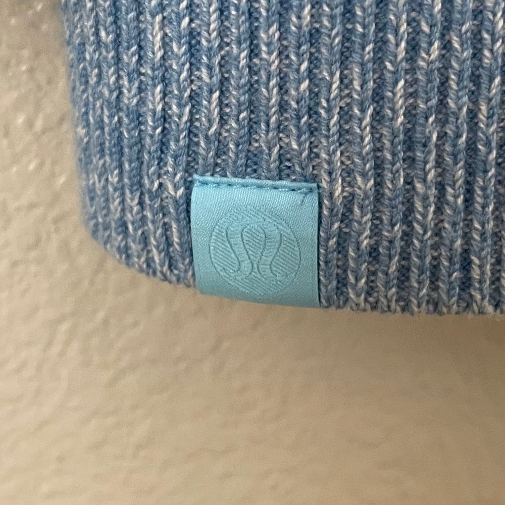 Lululemon Sweater Mens XS Blue Textured Knit Crewneck Coolmax Pullover M3ENFS - Picture 9 of 11